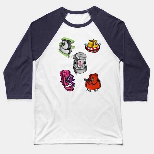 Graffiti Caps Baseball T-Shirt by Wave10